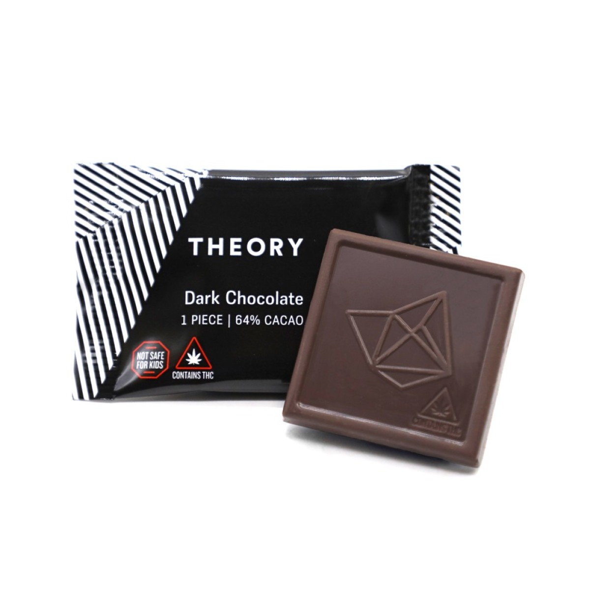 Photograph of product: 100mg TH-oui Dark Chocolate Square *HIGH DOSE*