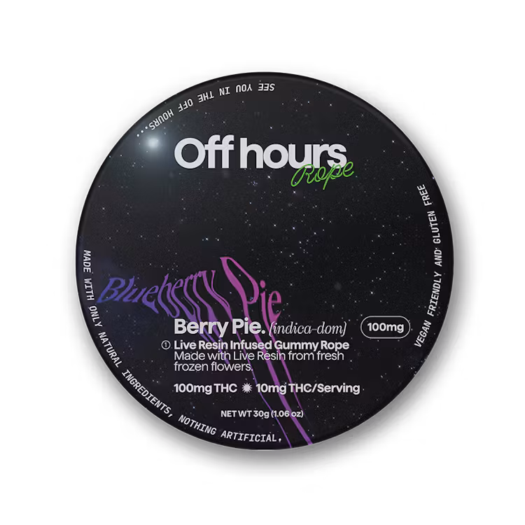 Photograph of product: Off Hours Live Resin Rope Gummy - Berry Pie