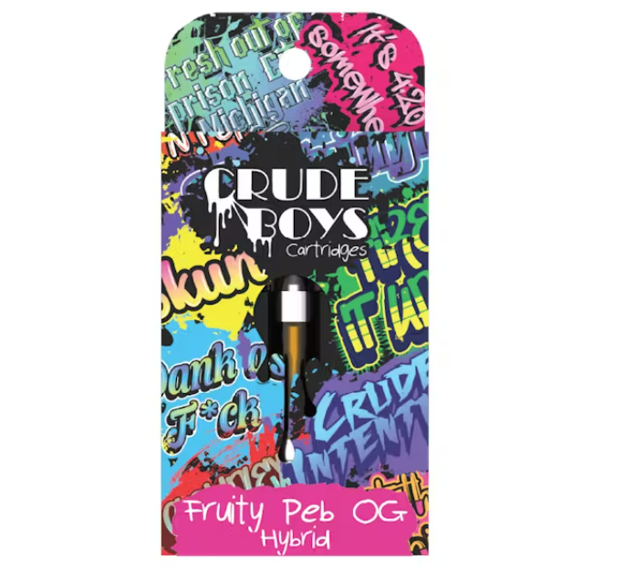 Photograph of product: Crude Boys | Fruity Peb OG | Vape Cart Hybrid
