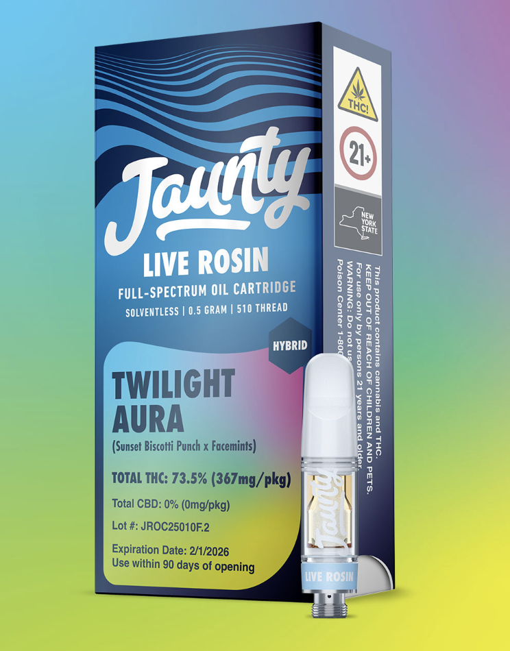 Photograph of product: Jaunty | Twilight Aura Live Rosin Vape Cartridge