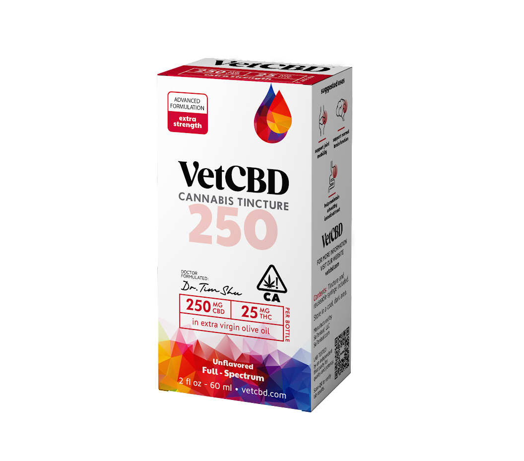 Photograph of product: Vet CBD Extra Strength 250mg CBD Oui'd Tincture 2oz