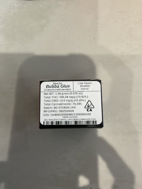 Photograph of product: Live Resin Budder - Bubba Glue - 