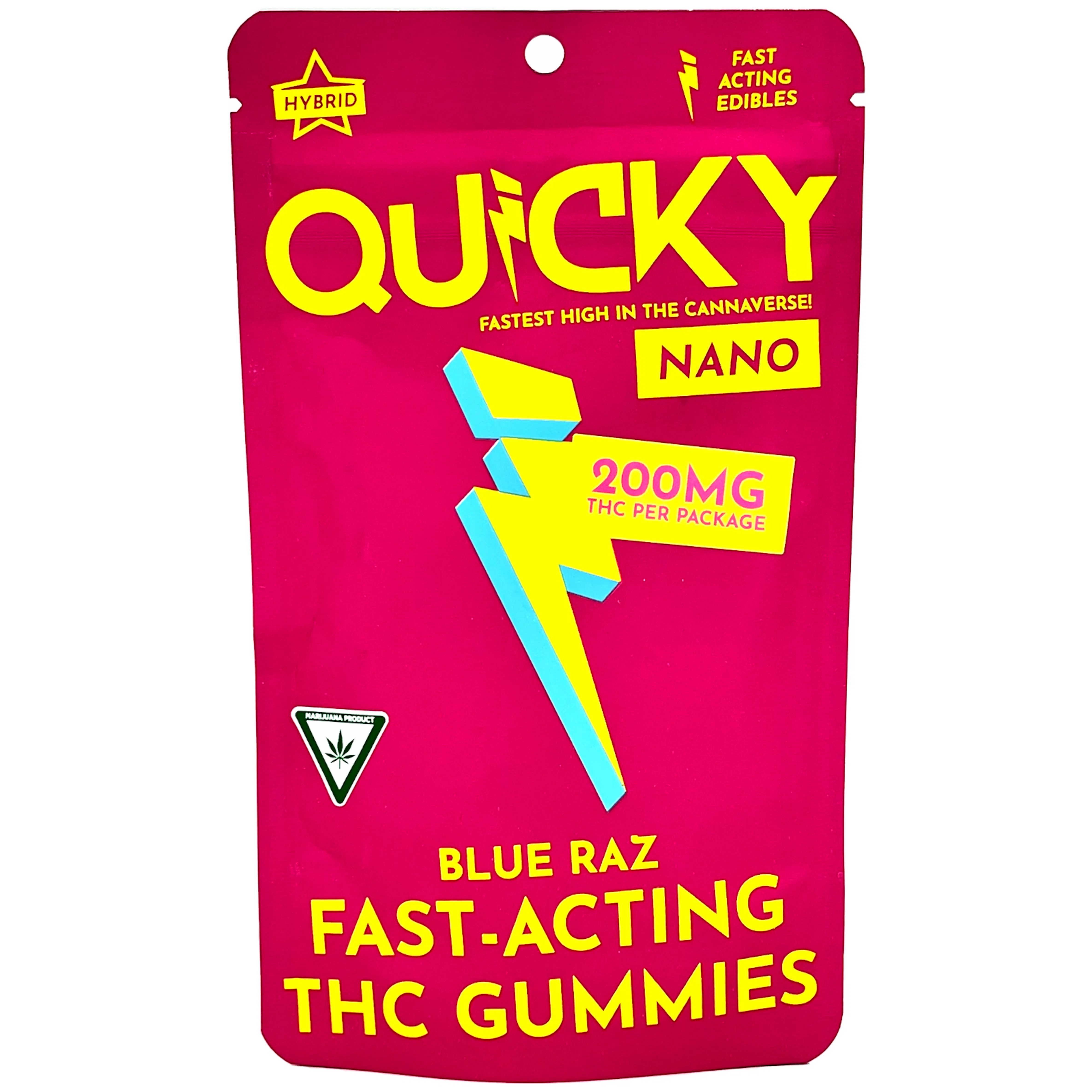 Photograph of product: Quicky - Gummies - Blue Raz - 200mg (Hybrid)