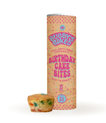 Photograph of product: BUBBY'S BAKED BIRTHDAY CAKE 5PK BITES 100MG