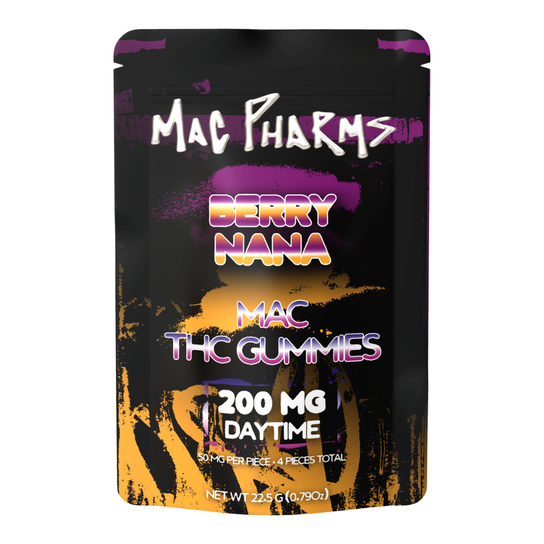 Photograph of product: Mac Pharms - 200mg Gummies - Berry Nana