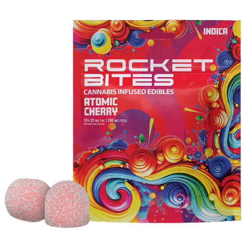 Photograph of product: Rocket Bites Atomic Cherry Oui'd Gummies 200mg TH-oui