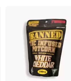 Photograph of product: Banned: White Cheddar 200MG Potcorn