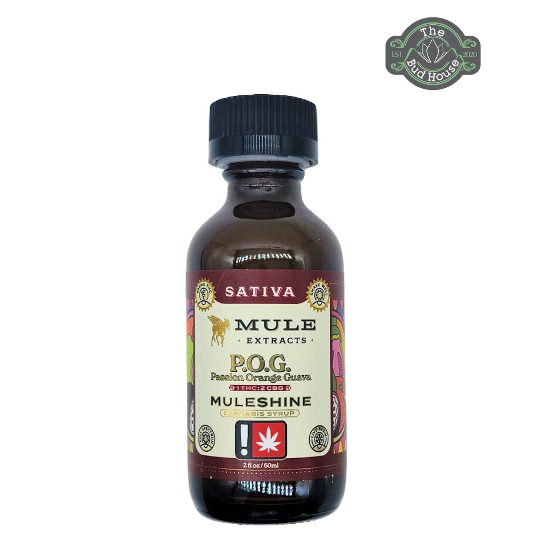 Photograph of product: MuleShine 2oz P.O.G 1:2 (Oui'd) 500mg Tincture