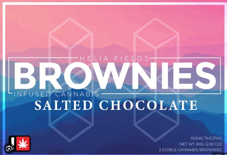 Photograph of product: Helia Fields | Salted Chocolate Brownie | 100mg