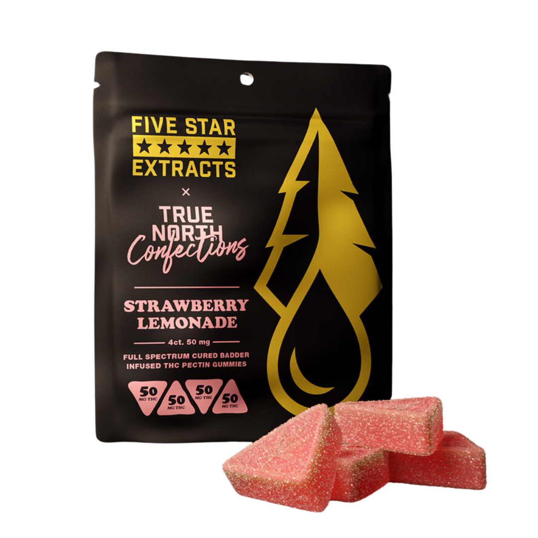 Photograph of product: Five Star Extracts | Strawberry Lemonade Full Spectrum Gummies | 4x50mg | 200mg