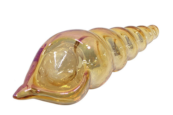 Photograph of product: 4.3" Electroplated Seashell Hand Pipe