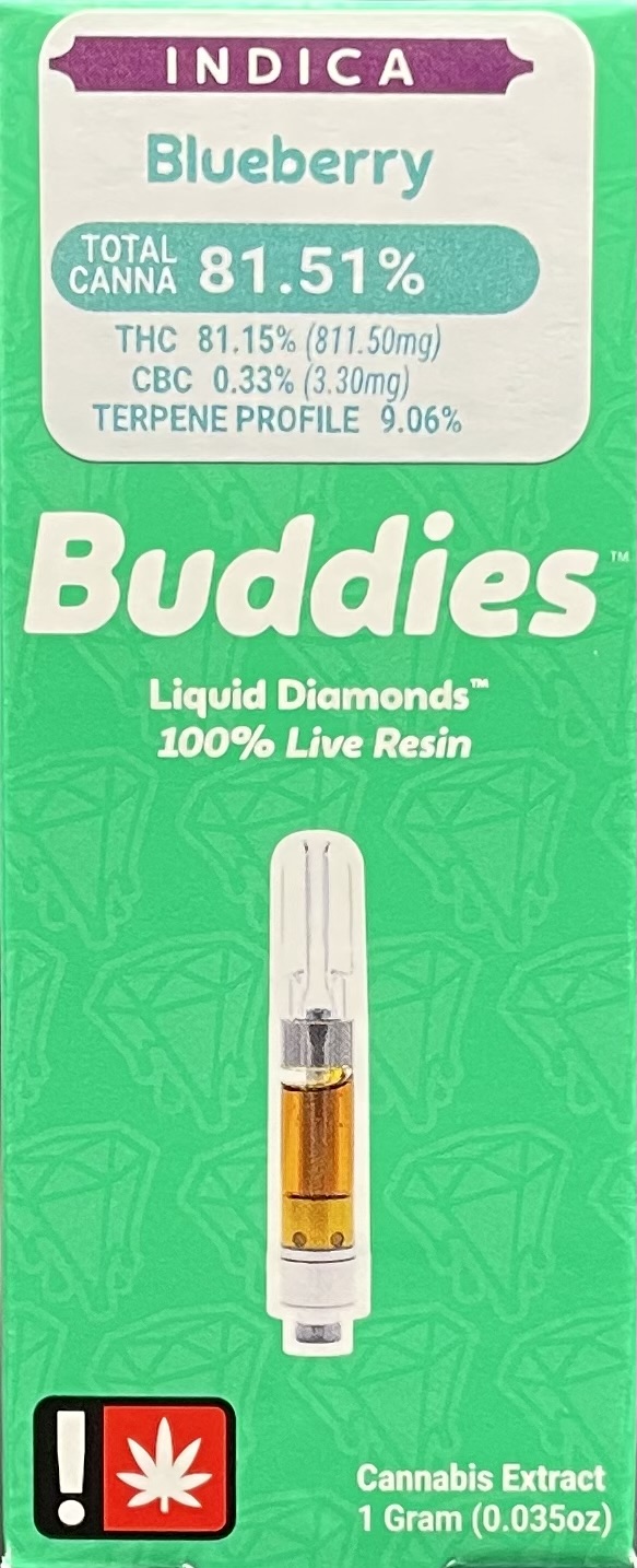 Photograph of product: Buddies Gelato MAC Slurricane Live Resin Cartridge