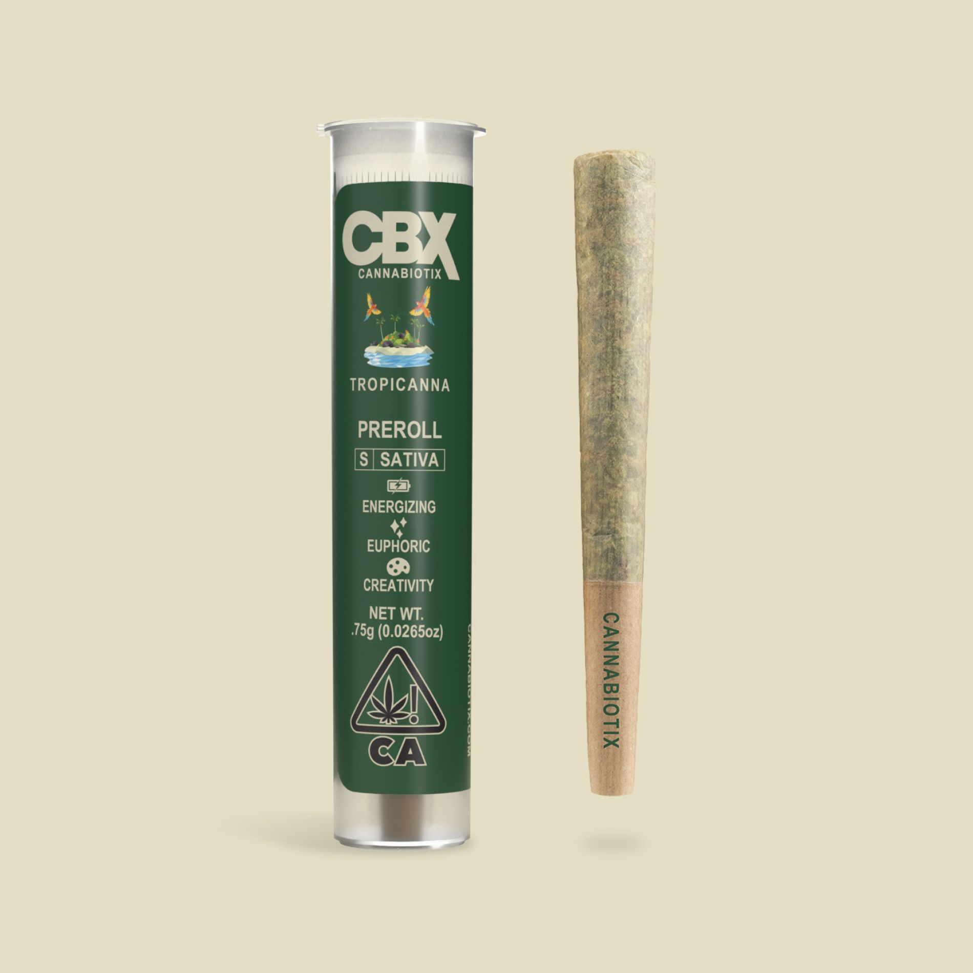 Photograph of product: CBX | Pre-Roll 0.75g | Tropicanna