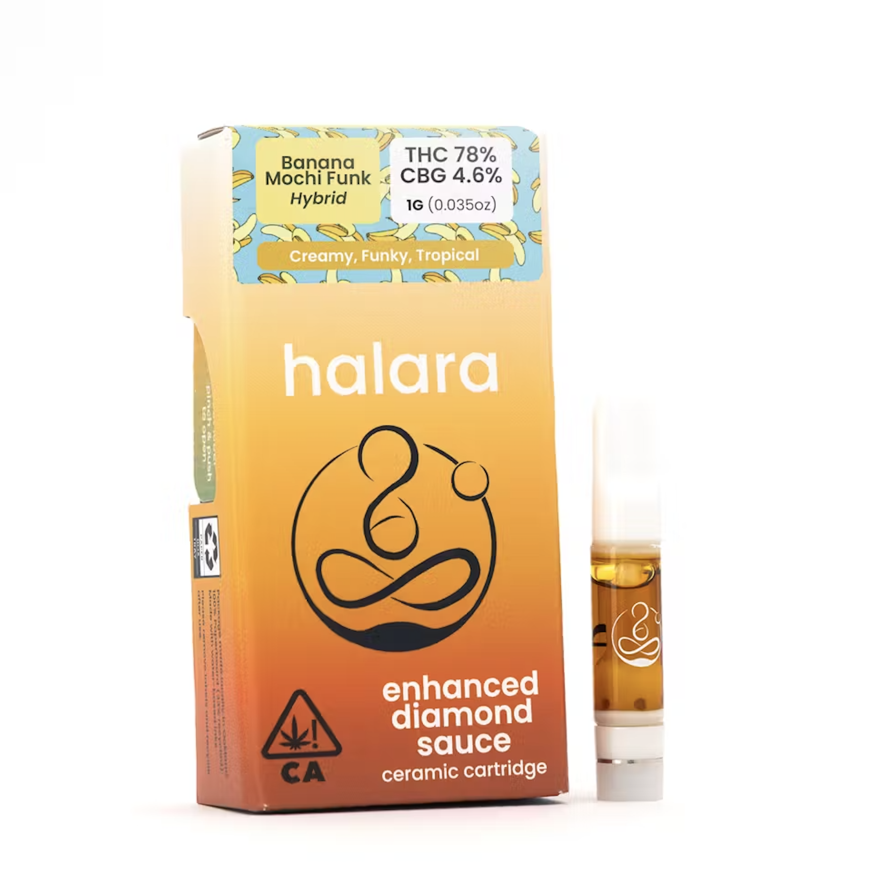 Photograph of Product: Banana Mochi Funk (H) ENHANCED DIAMOND Sauce CARTRIDGE 1g - Halara