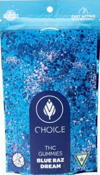 Photograph of product: Choice Chews Blue Razz Dream 100mg (Oui'd) (REC)