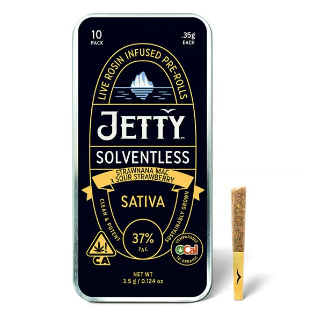 Photograph of product: Strawnana Mac x Sour Strawberry | 2.5g | .5g x 5 Rosin Infused Preroll Pack - 