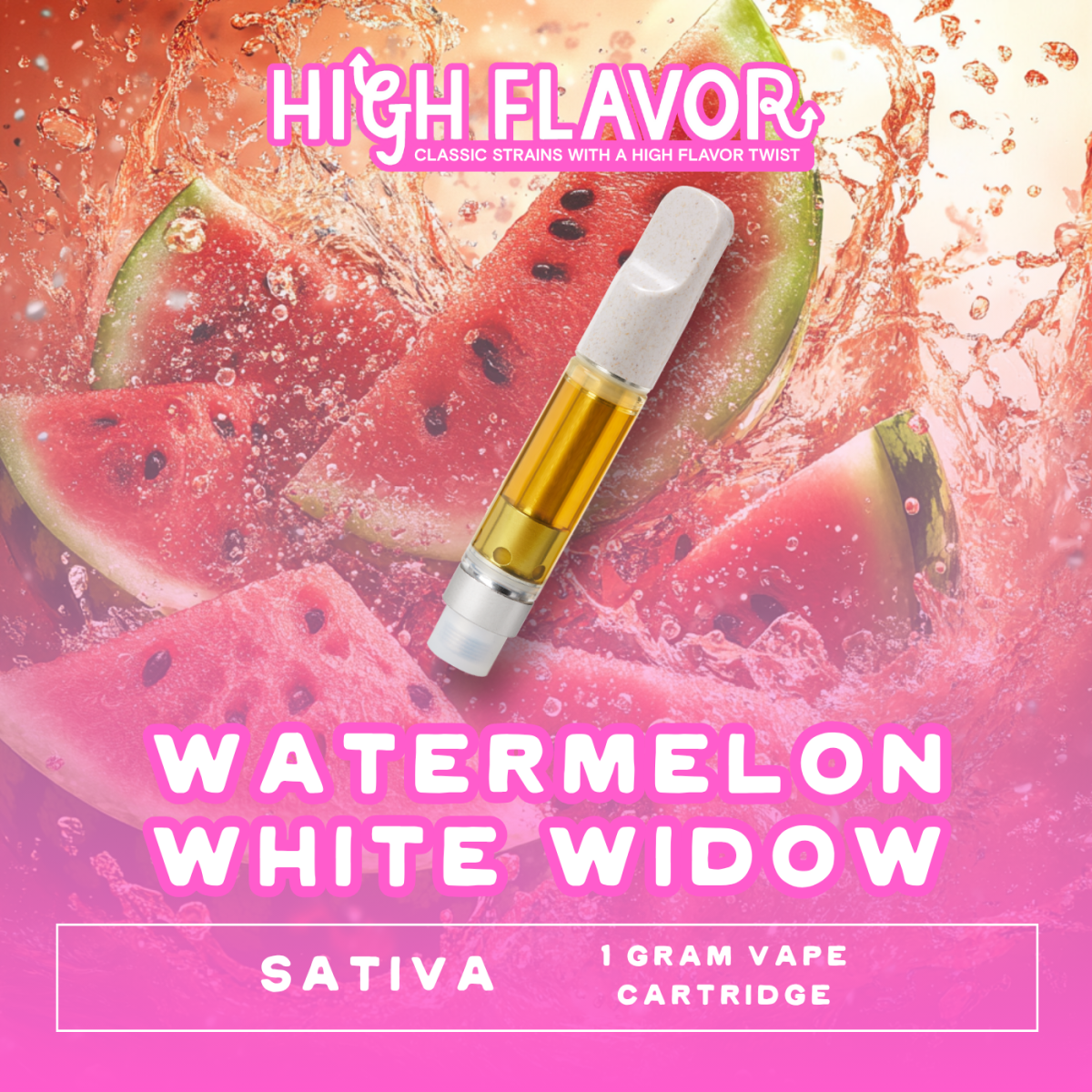Photograph of product: High Flavor | Watermelon White Widow Vape | 1.0g