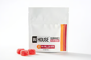 Photograph of product: Blood Orange (H) 5:1 CBD/TH-oui Fast Acting Full Spectrum (100mg)Gummies
