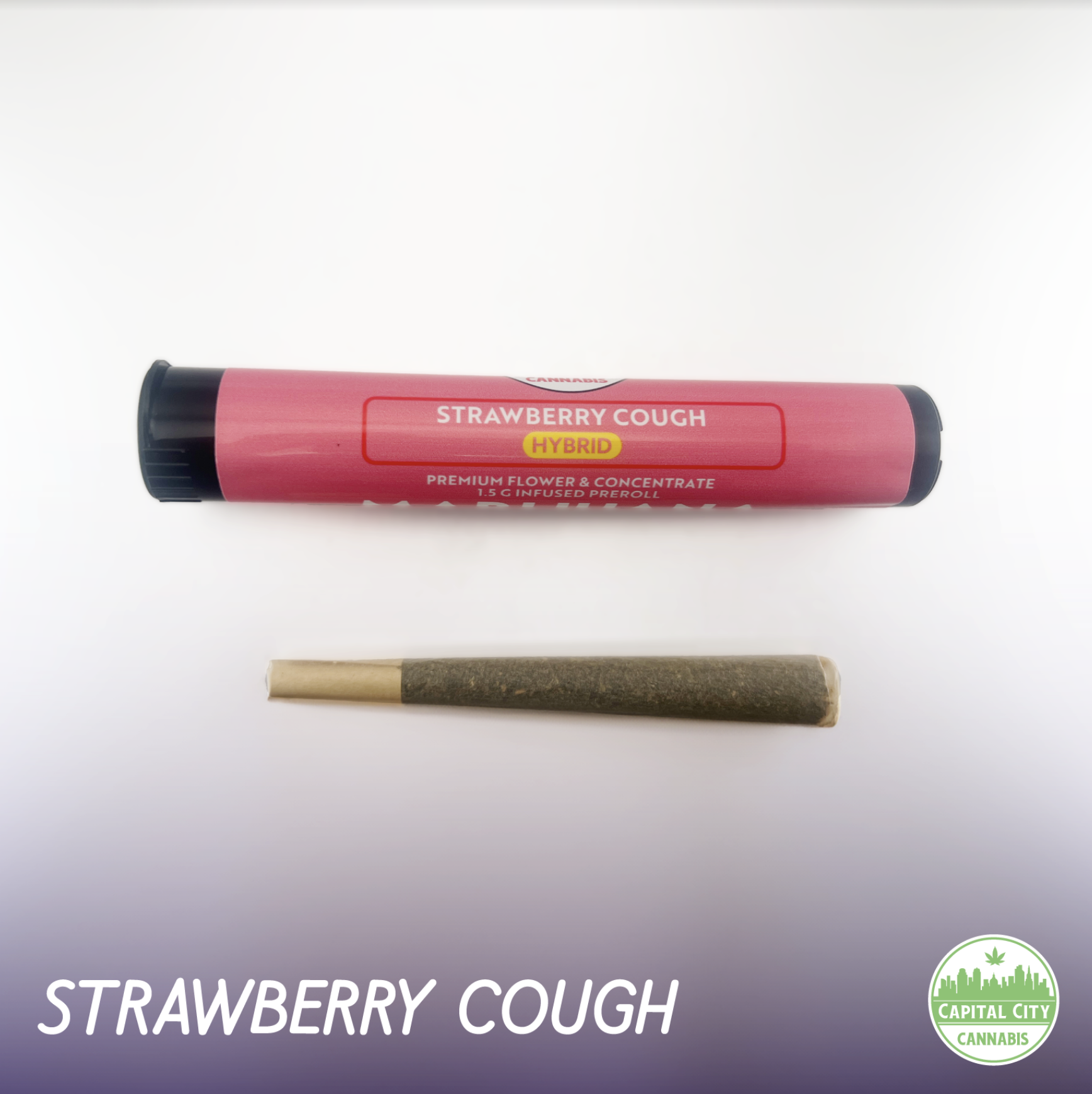 Photograph of product: Strawberry Cough | 1.5 Infused Pre Roll