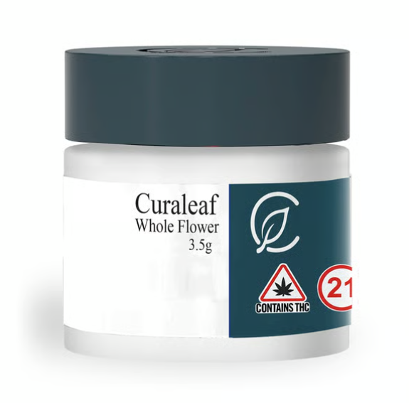 Photograph of product: CURALEAF WHOLE FLOWER 3.5G ATOMIC BREATH (H) TC 31.40% 00884