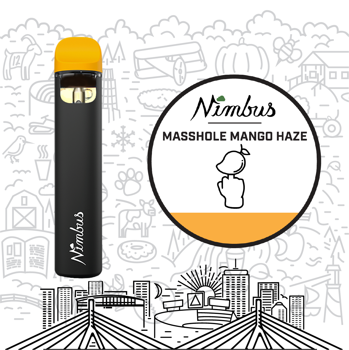 Photograph of product: Masshole Mango Haze Disposable Vape | 0.5g