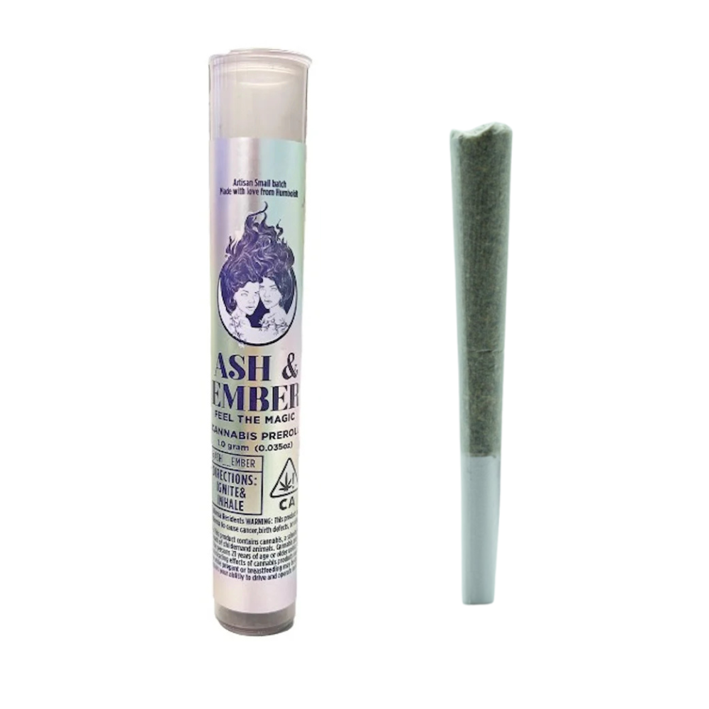 Photograph of product: Ash & Ember - Kush Berry 1g Preroll Oui'd