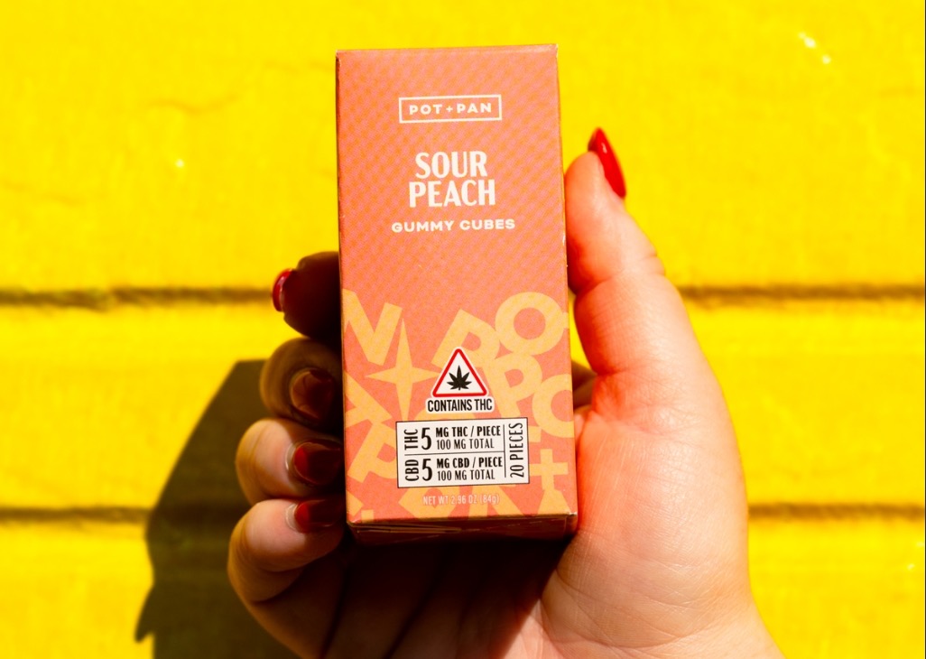 Photograph of product: 1:1 | SOUR PEACH GUMMIES | 20 PCS | 5MG