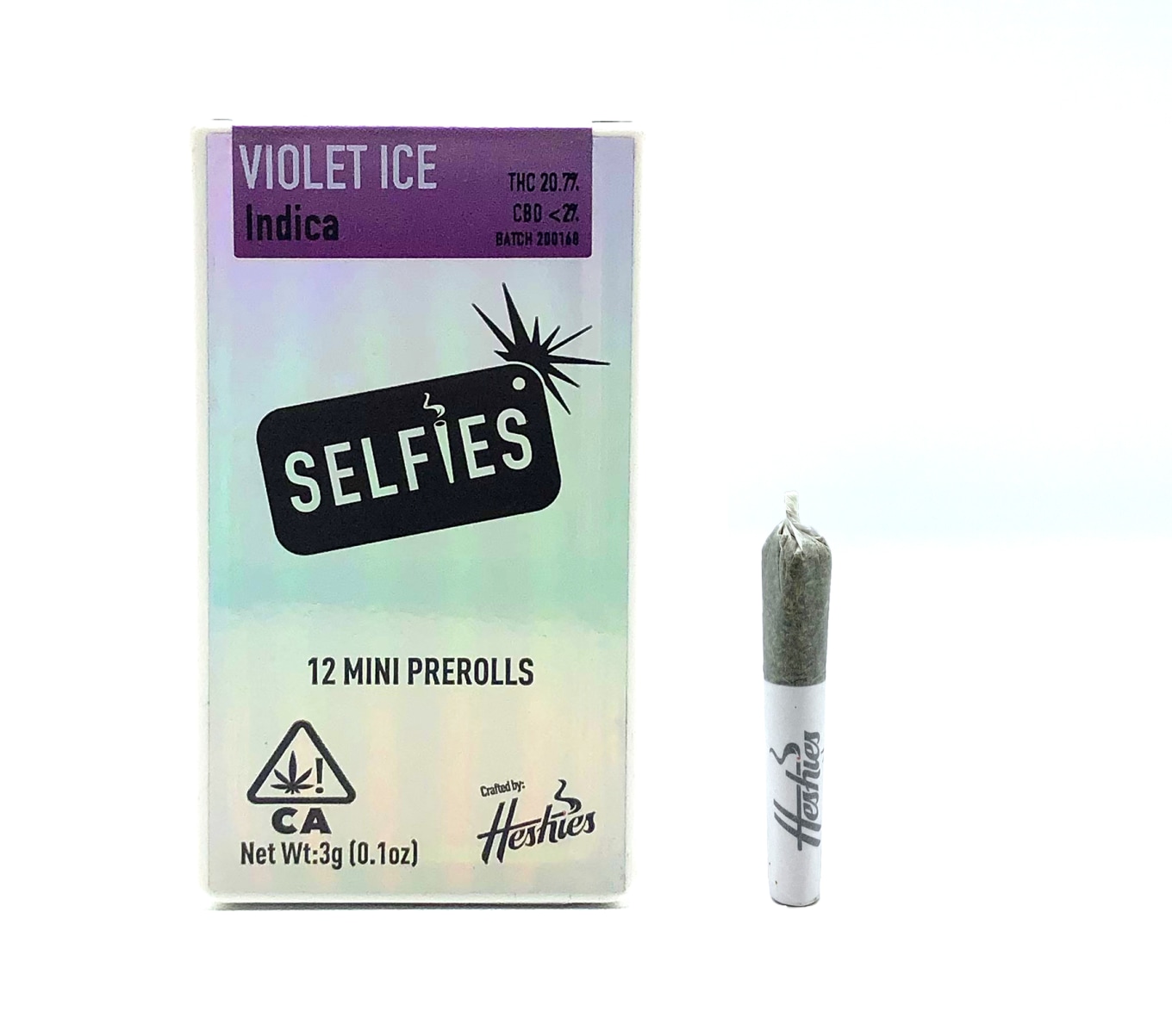 Photograph of Product: SELFIES - 3g - 12ct Pre Rolls - Violet Ice Minis