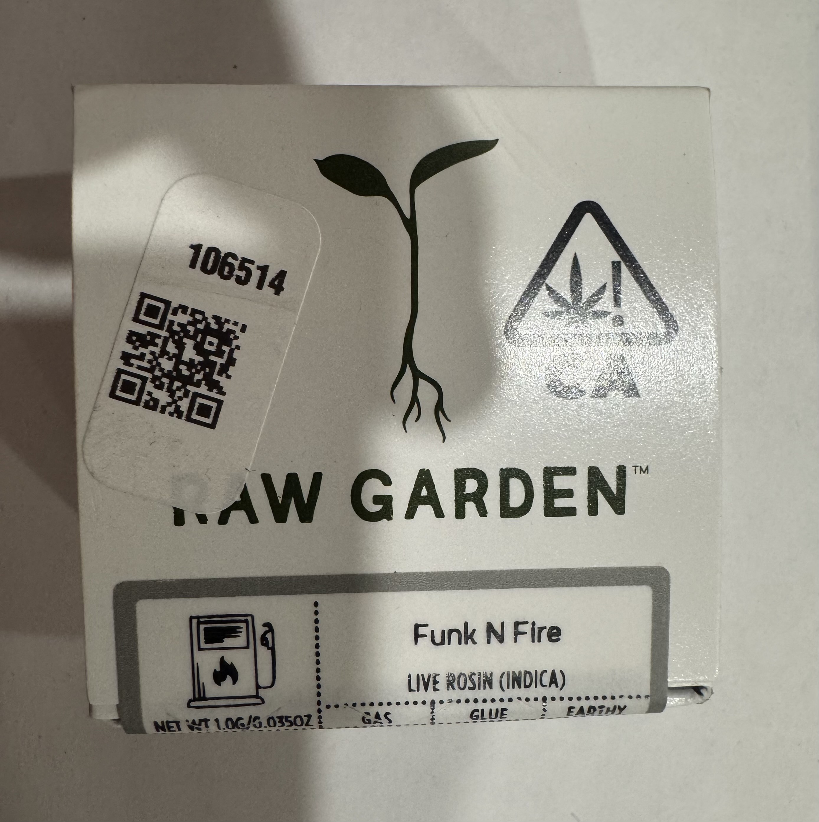 Photograph of product: FUNK N FIRE 1G LIVE ROSIN EXTRACT - 1 G