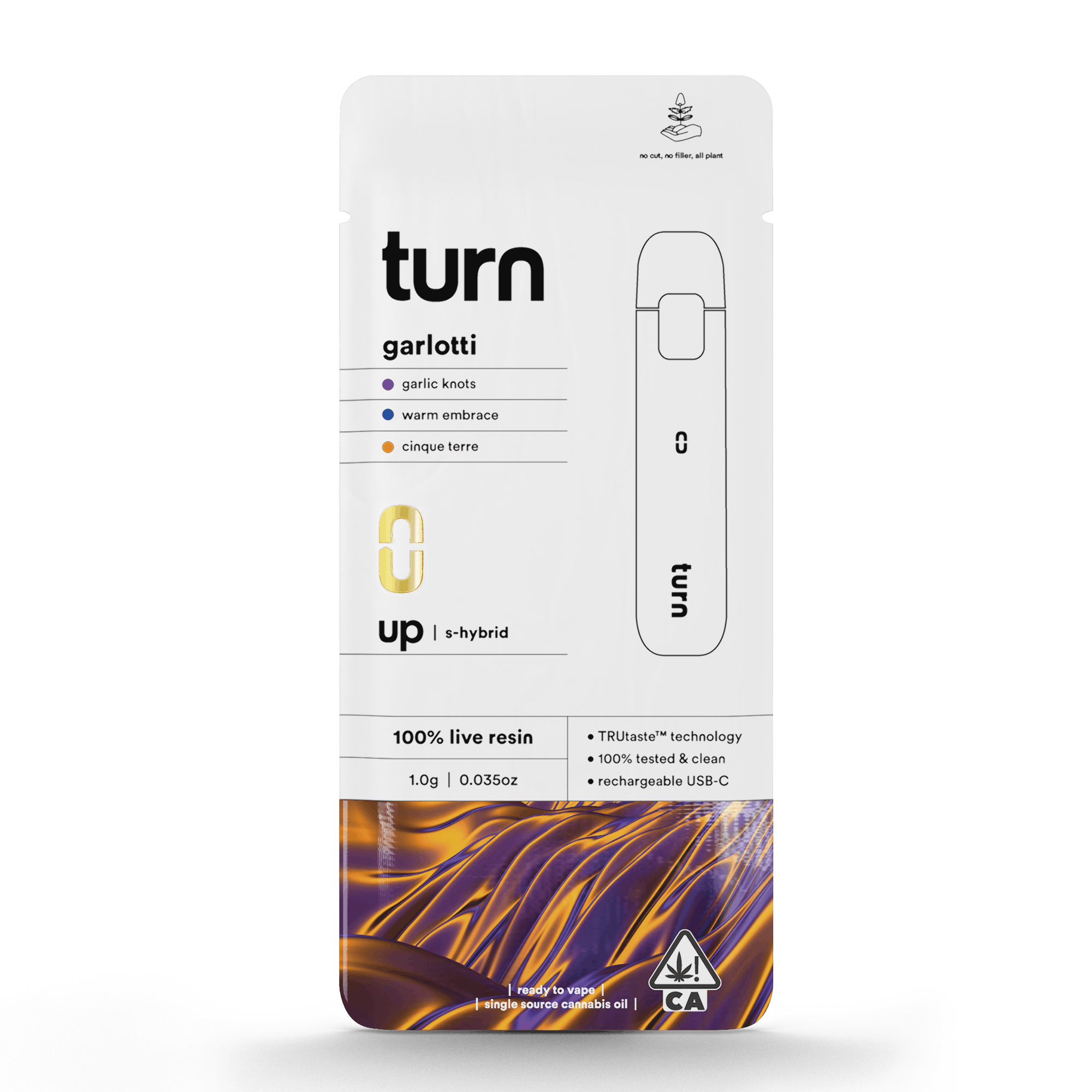 Photograph of product: Turn - Garlotti (s-hybrid) /  live resin 1g AIO