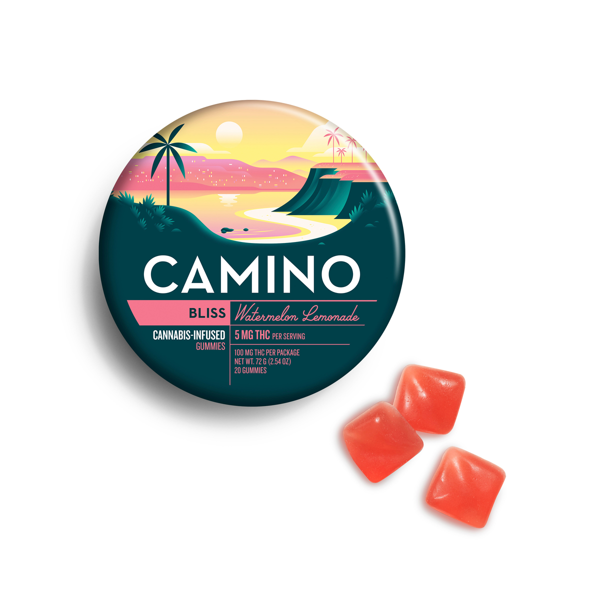 Photograph of Product: Camino Watermelon Lemonade 'Bliss' Gummies [20pk]