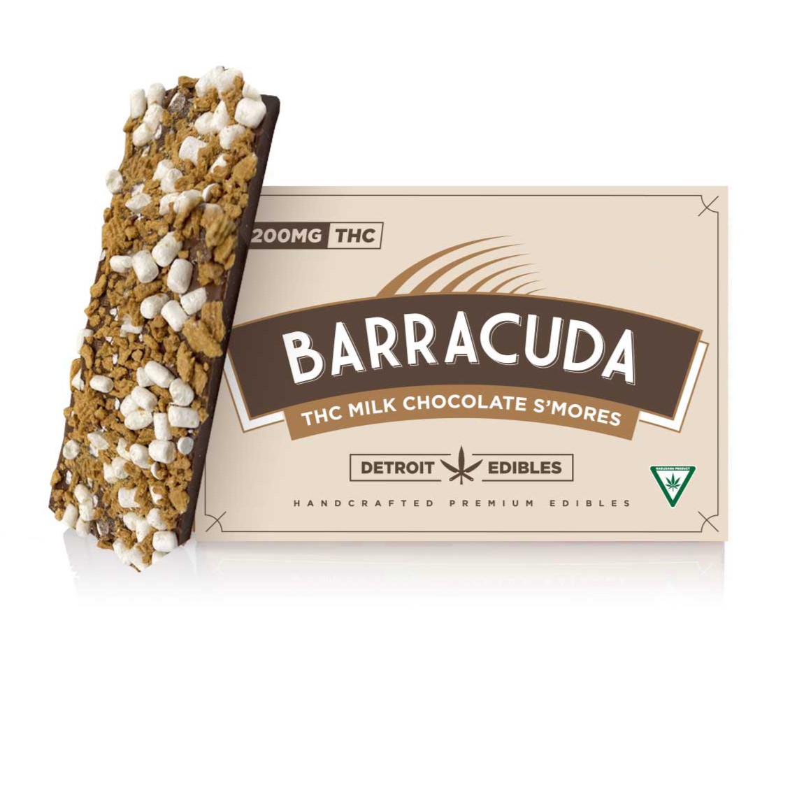 Photograph of product: Detroit Edibles Milk Chocolate S'Mores Barracuda Bar | 200mg