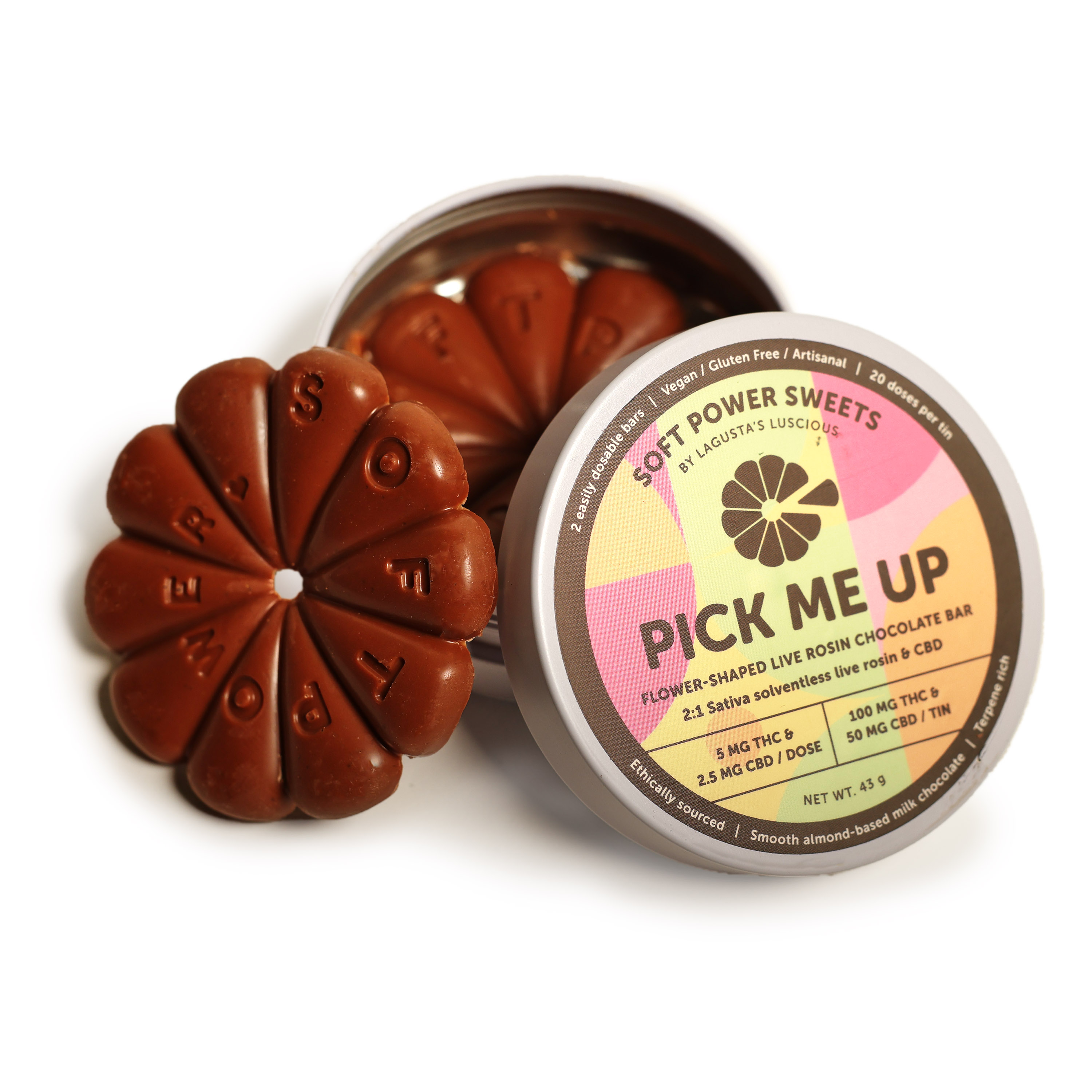 Photograph of Product: Pick Me Up Chocolate Bar 2:1 | Rosin 100mg