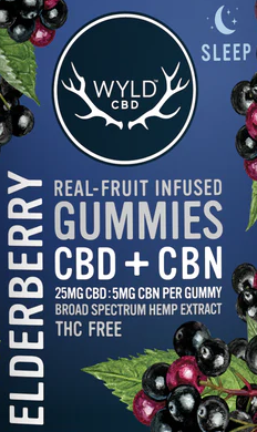 Photograph of product: WYLD CBD Gummies - Elderberry 5:1 CBD/CBN (2 Pack)