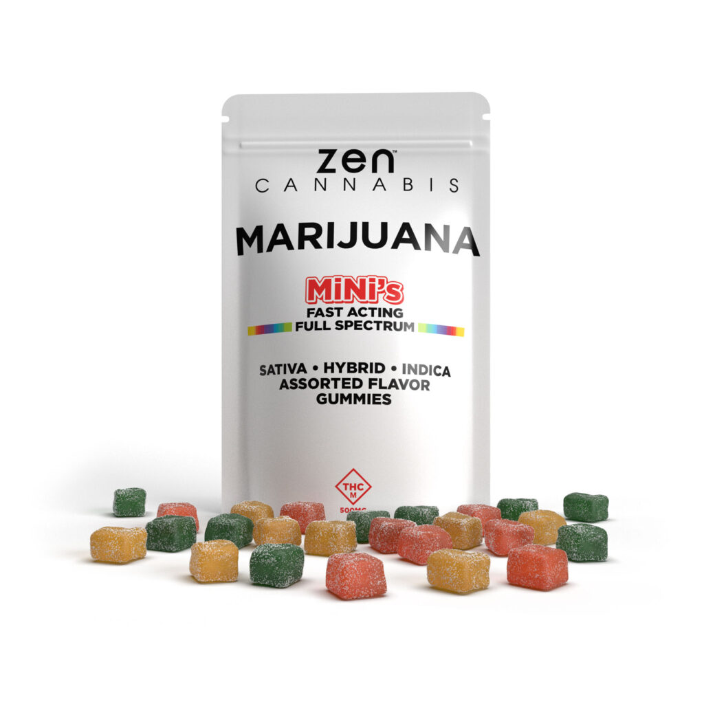 Photograph of product: Zen | Fast Acting Mini Assorted Gummies | 500mg (25pk)