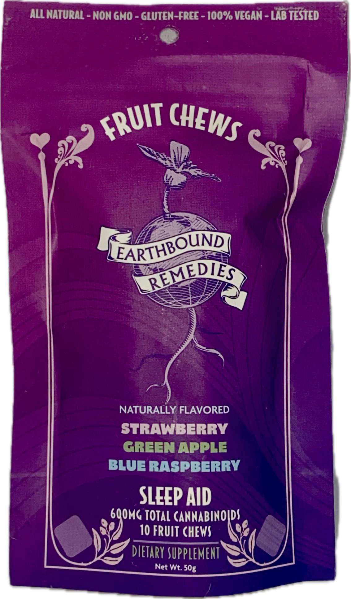 Photograph of product: Earthbound Remedies - CBD Sleep Gummies- 20mg CBD/20mg CBG/ 20mg CBN - 10 Pack