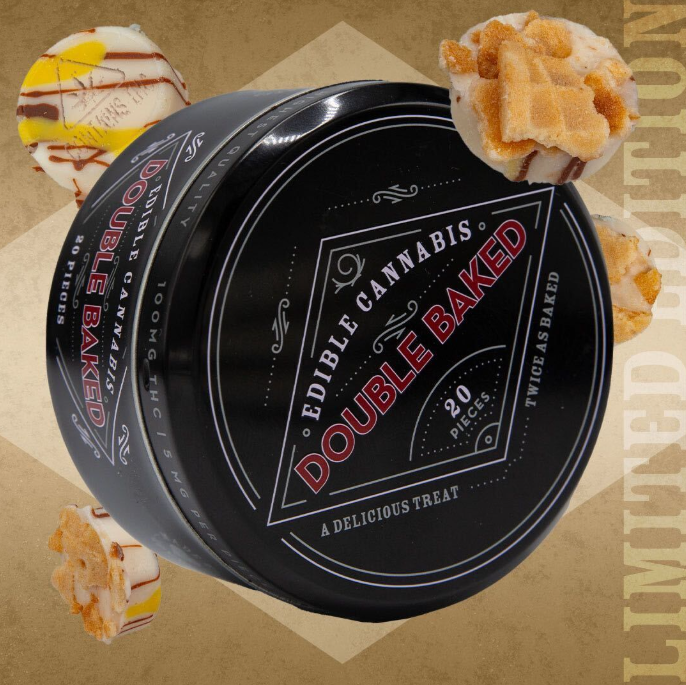 Photograph of product: Double Baked - Banana Split Sundaze Chocolate Bites (5mg/100mg)