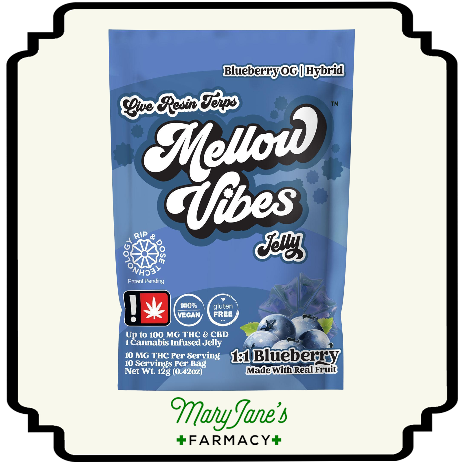 Photograph of product: Blueberry 1:1 Jelly | 100mg