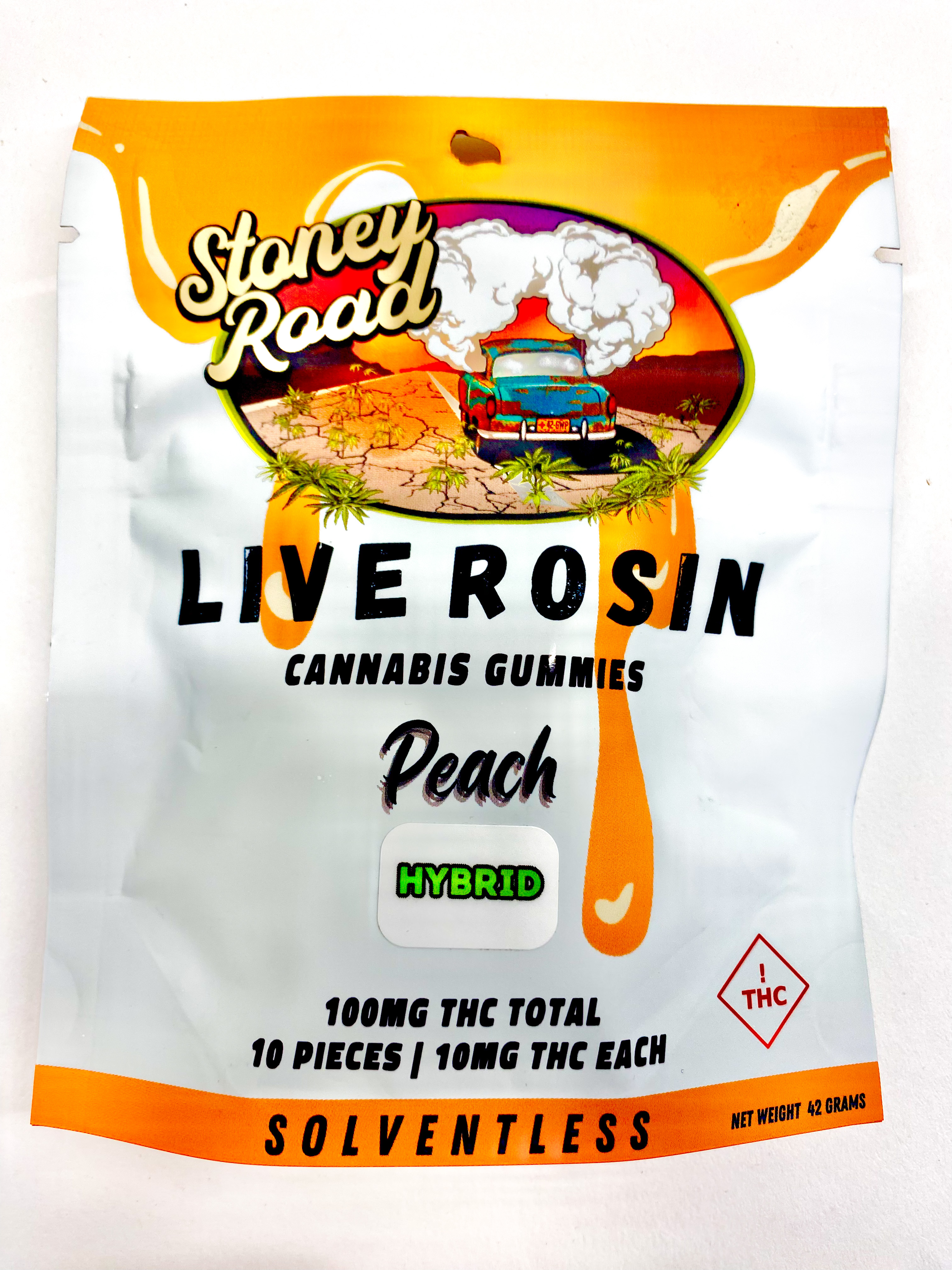 Photograph of product: Peach - Live Rosin Gummies (100MG)