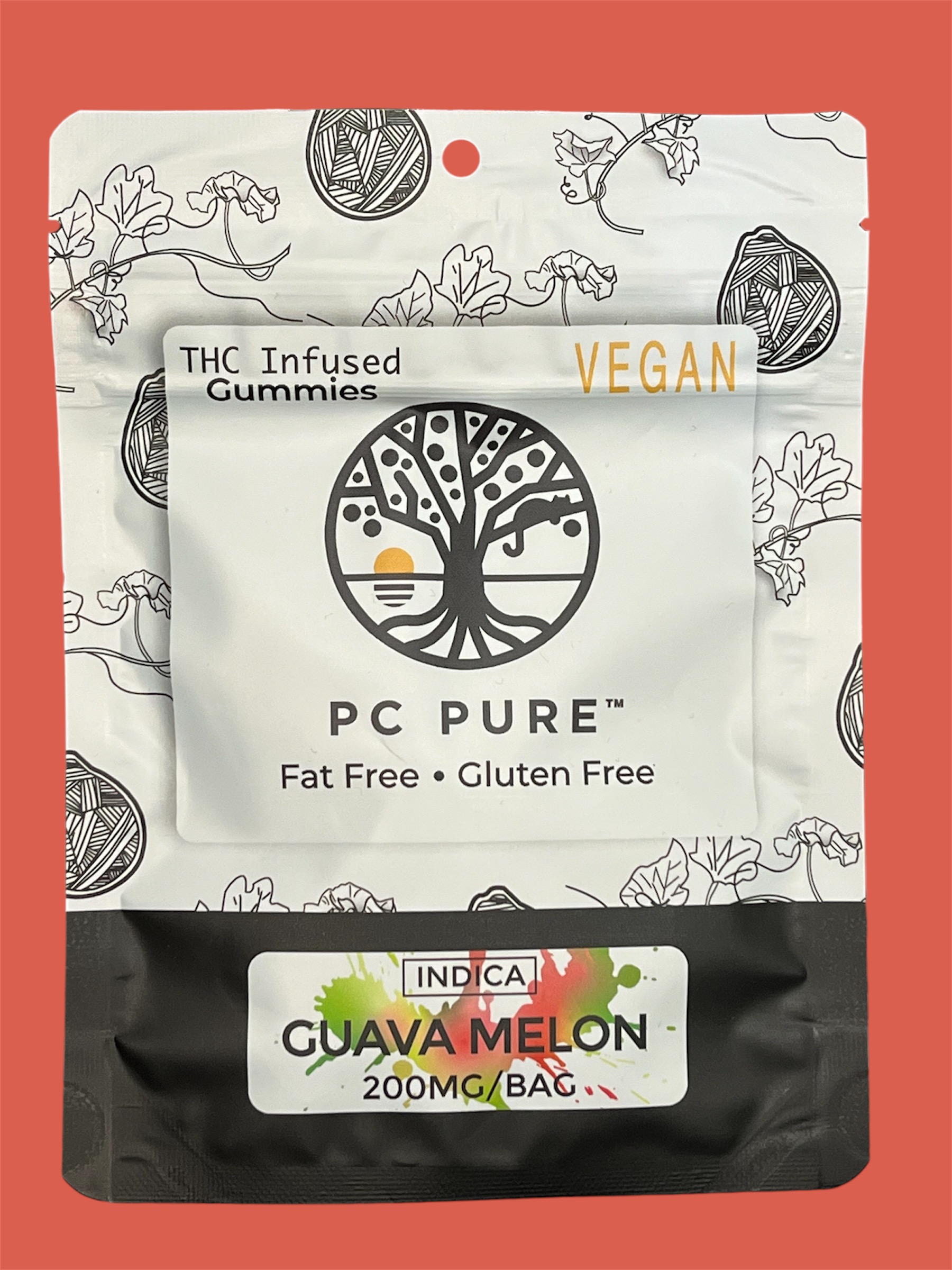 Photograph of product: PC PURE | GUAVA MELON | GUMMIES | 200MG