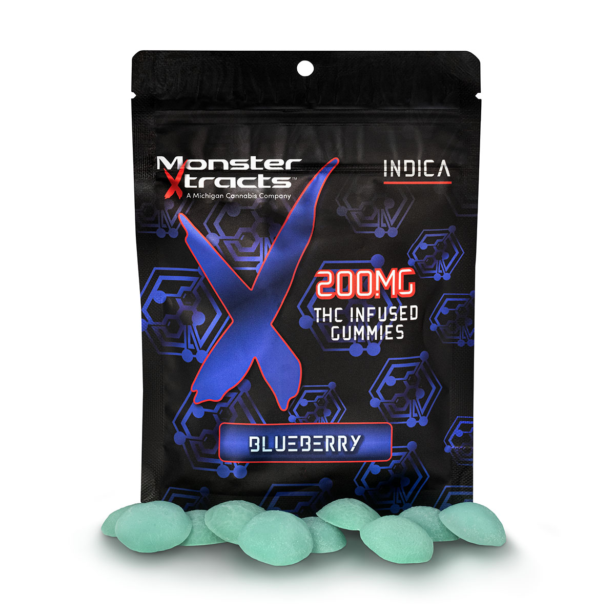 Photograph of product: Monster Extracts - 200MG Gummies - Blueberry