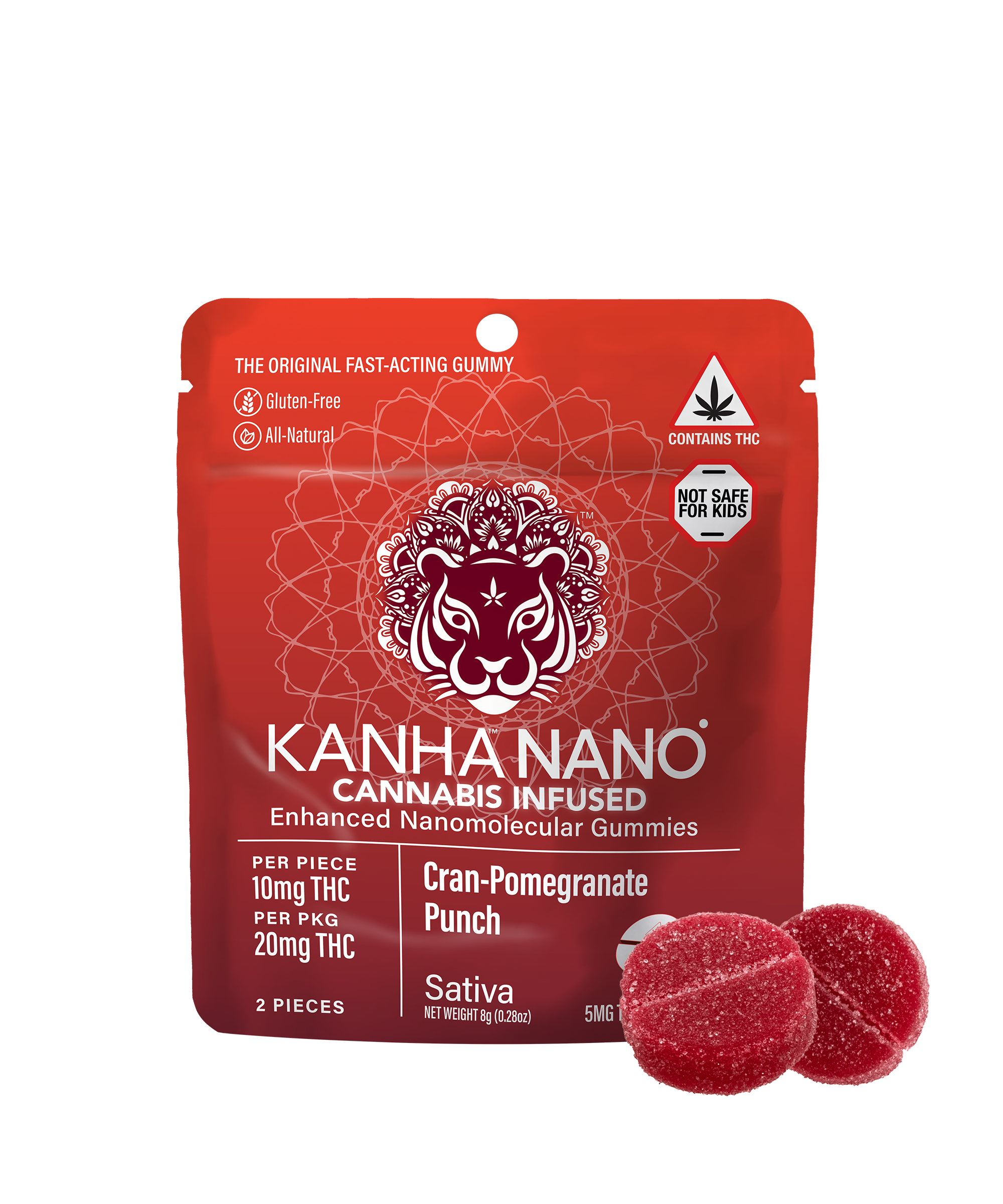 Photograph of product: Cran-Pomegranate Punch Nano Gummies 2-pack | 10mg