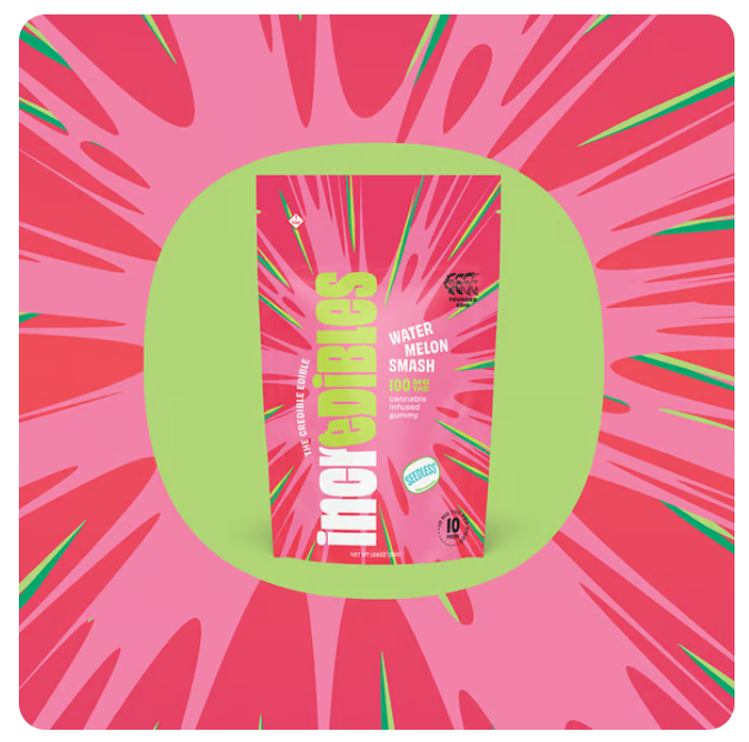 Photograph of product: Incredibles - Gummies - Watermelon Smash - 10ct (100mg)