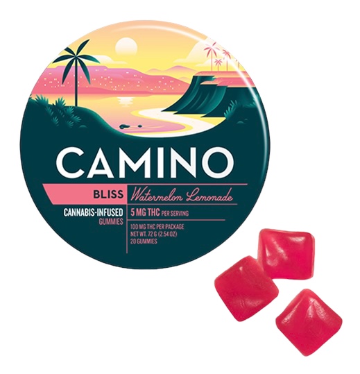 Photograph of product: Camino Bliss Watermelon Lemonade 20pk 5mg Gummies