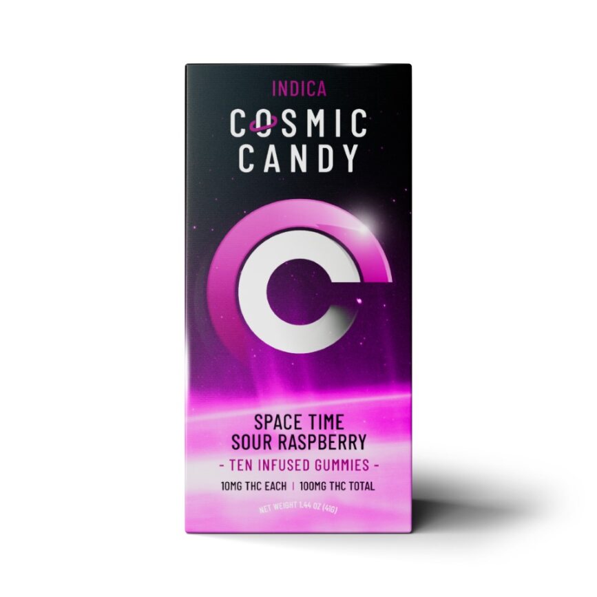Photograph of product: Space Time Sour Raspberry Oui'd Gummies 100mg | 10pk
