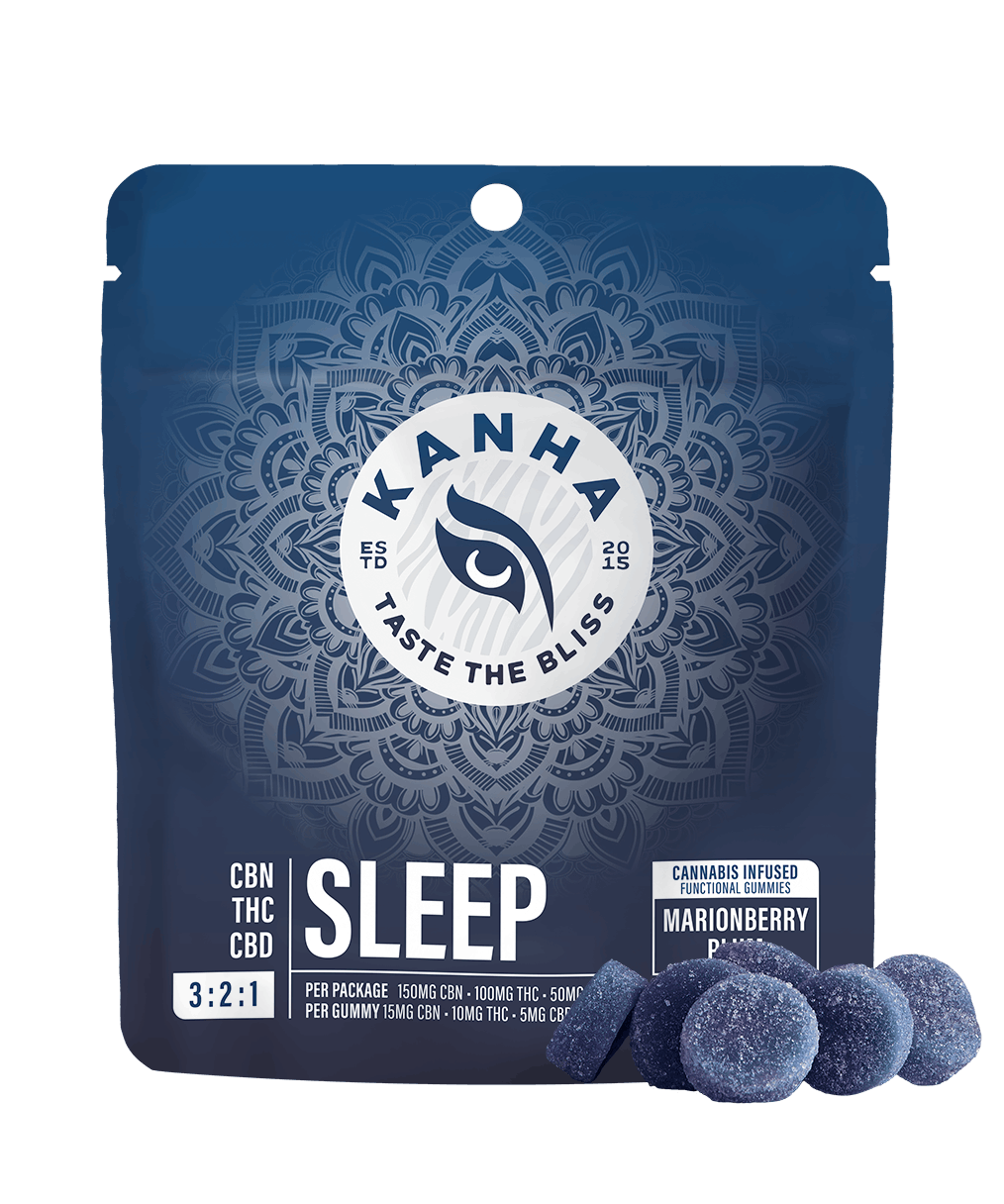 Photograph of product: Sleep Marionberry Plum 3:2:1 CBN:THC:CBD Gummies - 10 Pack