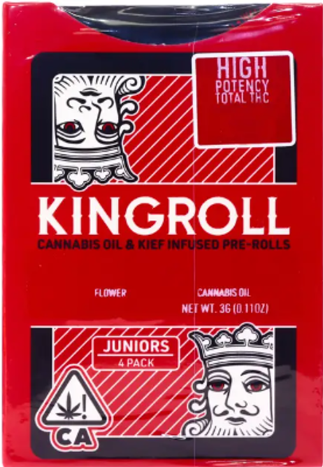 Photograph of product: [Kingroll Jr] Infused Preroll 4 Pack - 3g - Blue Dream x Maui Wowie (S)