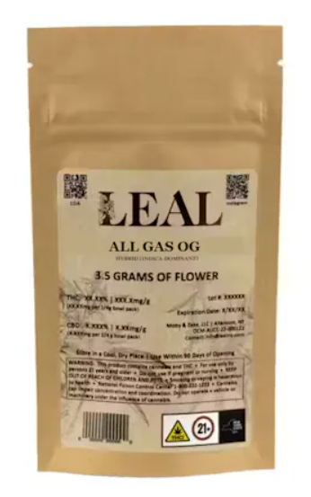 Photograph of product: All Gas OG (IH) Leal | Flower (3.5g)