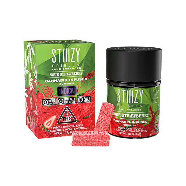 Photograph of product: Sour Strawberry Gummies 100mg {889}