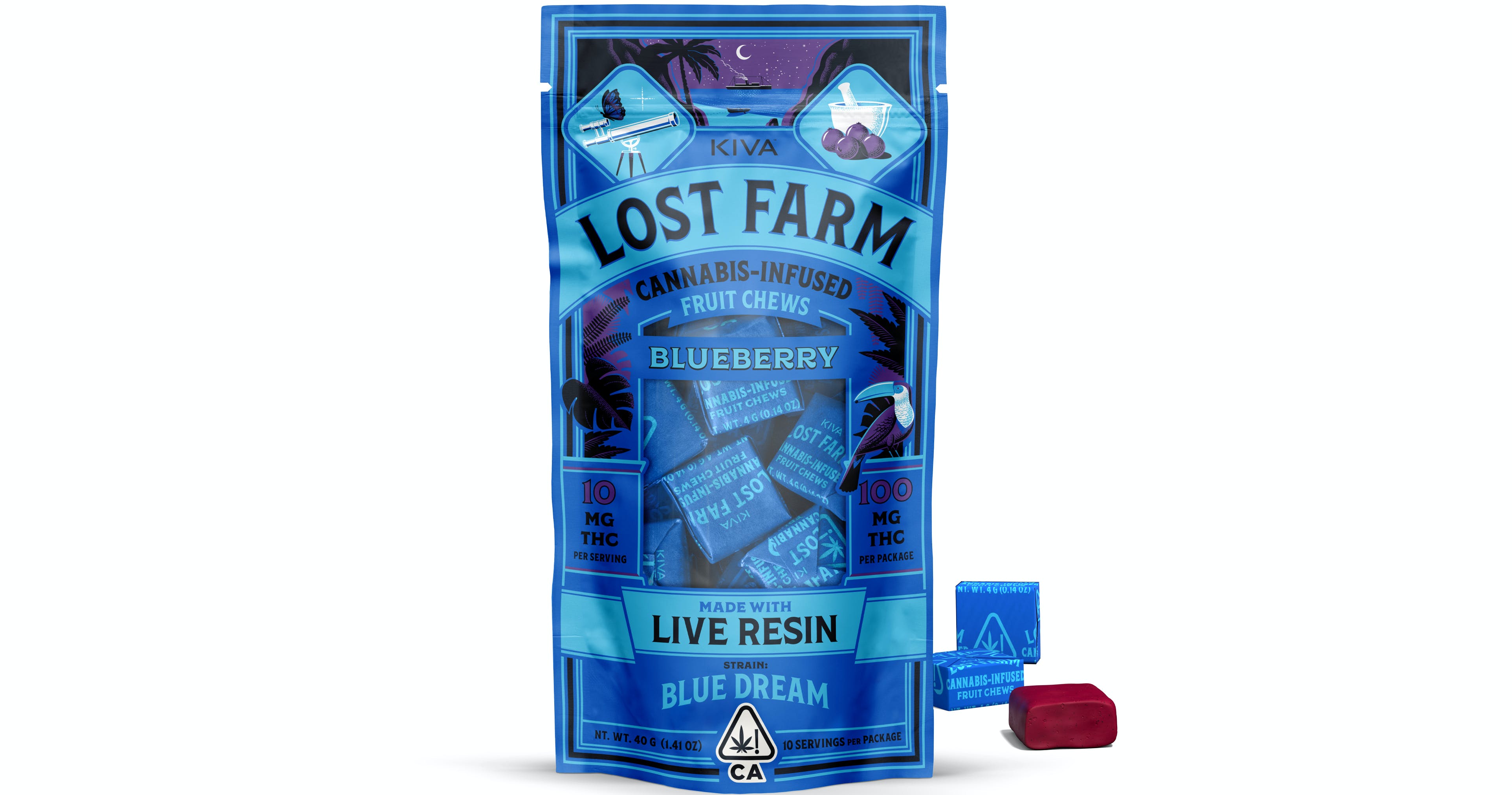 Photograph of product: Lost Farm Chews - Blueberry Blue Dream (100mg)